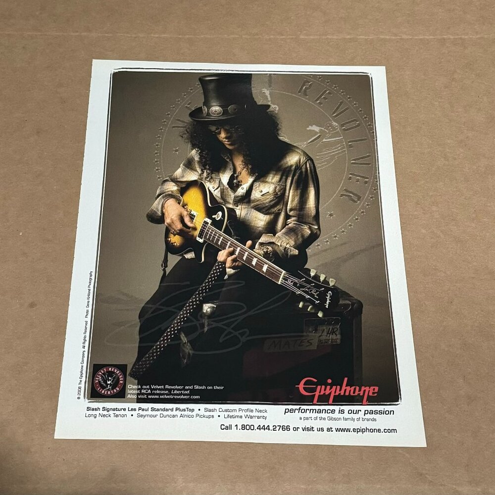 Slash of Velvet Revolver - Epiphone Guitars - 2008 Print Advertisement